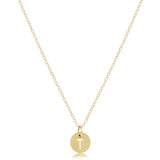 16” Necklace gold -  respect small gold disc