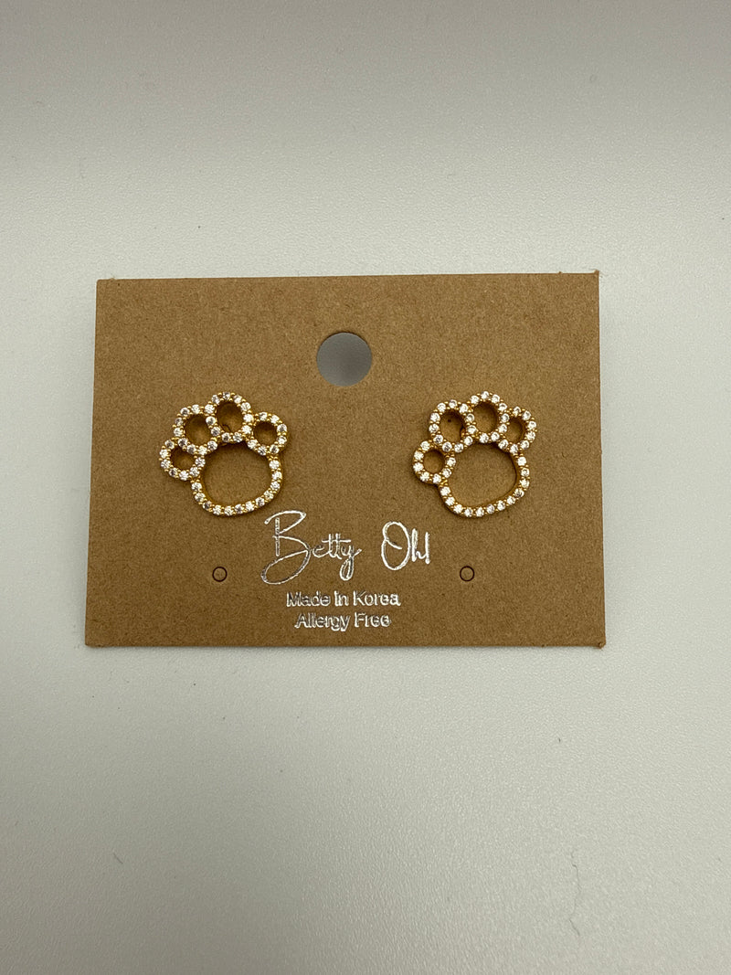 Open Paw Print Earrings