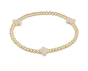 Egirl Signature Cross Gold Pattern 3MM Bead Bracelet