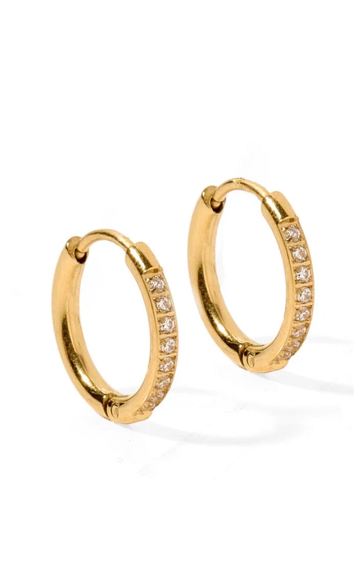 Huggie Earrings- Scarlett Gold Hoops