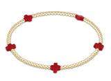 Signature Cross Small Gold Pattern 2mm Bead Bracelet