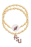 Florida State Seminoles Ball Bead Bracelet Set of 2