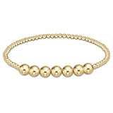 Classic Gold Beaded Bliss 3mm Bead Bracelet -6mm Gold