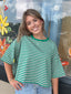 Teagan Striped Cropped Round Neck Top