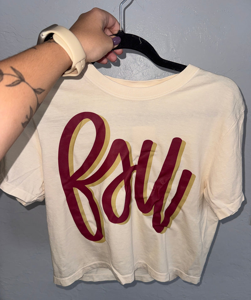 Cursive FSU Cropped Tee Shirt