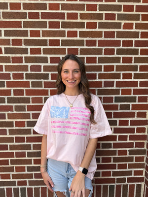 Della Floral Flag Top