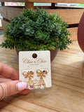 Pink Iridescent Drop Bow Earring