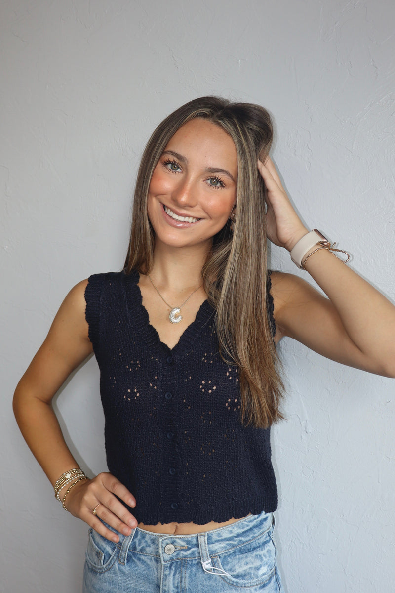 Sidney Knitted Sleeveless Sweater