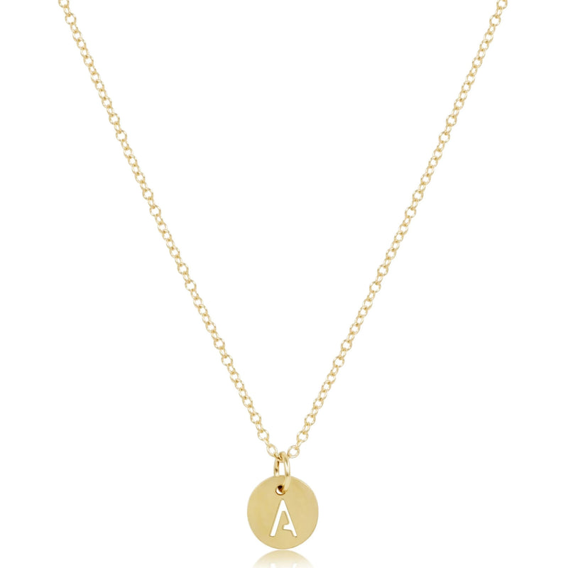 16” Necklace gold -  respect small gold disc