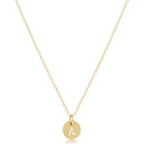 16” Necklace gold -  respect small gold disc