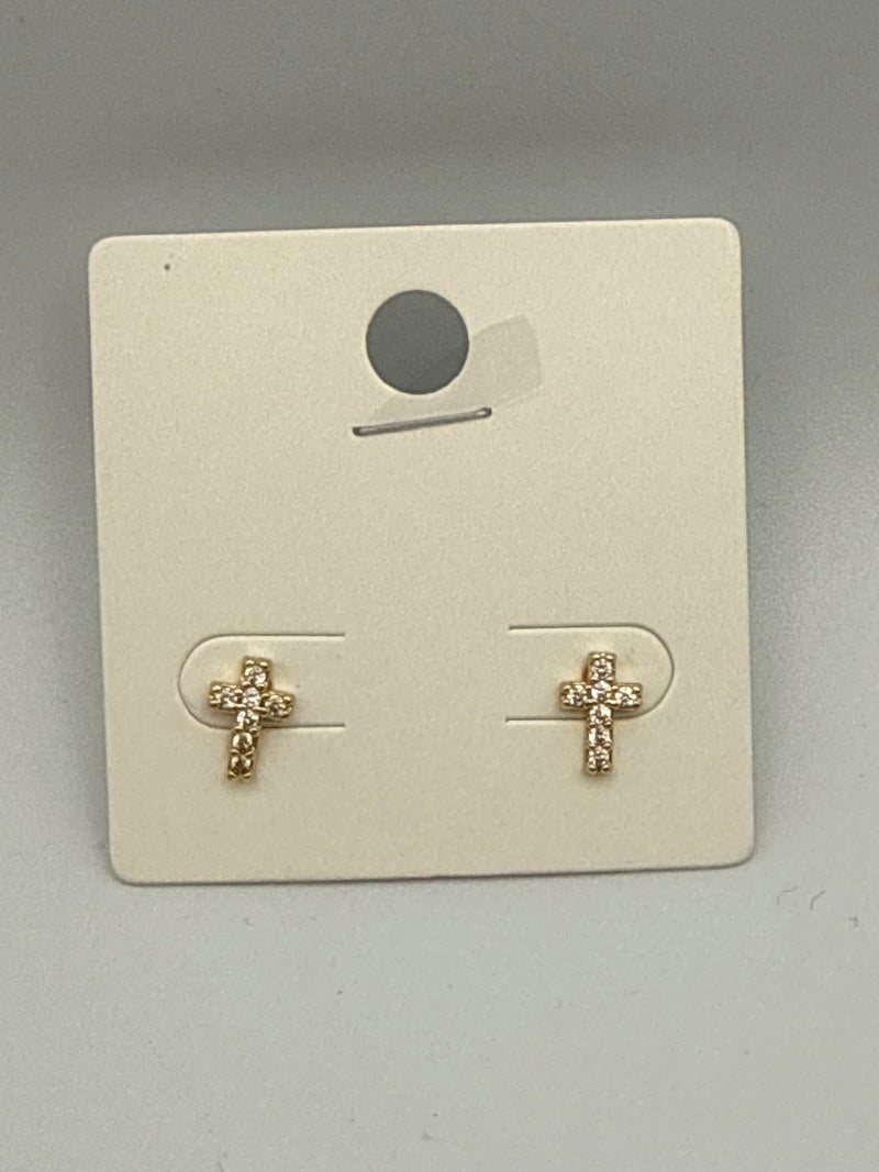 Crystal Cross Earrings