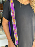 Purple + Yellow Game Day Sequin Purse Strap