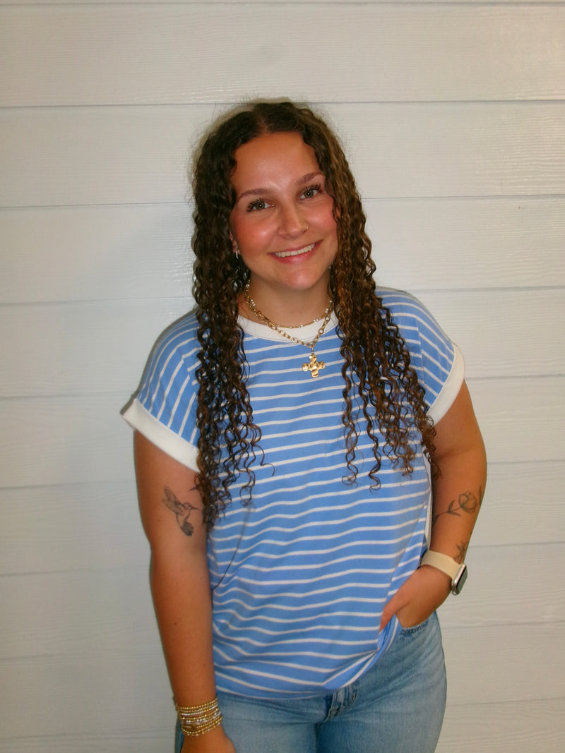 Christi Striped Blue Top