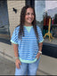Sky Blue Striped Top