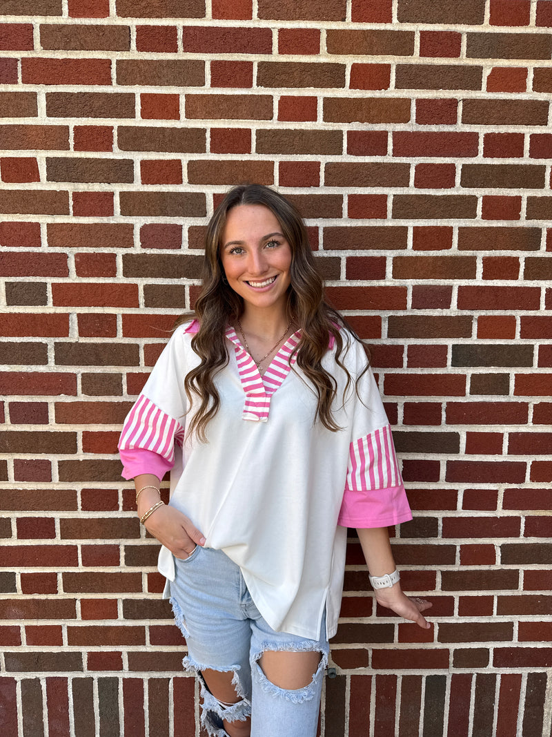 Malibu Barbie Collared Top