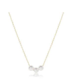 16” Necklace Gold - Joy Pearl 6mm