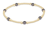 Purpose Pearl Dark Grey 4mm Gold Bracelet