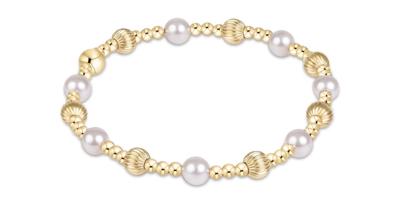 Dignity Sincerity Gold 5mm Bracelet - Pearl