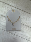 Gold Chain With Clear Rhinestone 16-18” Necklace