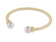 Classic Gold 3mm Bead Cuff - Pearl