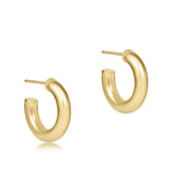 Round Gold 0.5” Post Hoop - 4mm - Smooth