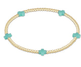 Signature Cross Small Gold Pattern 2mm Bead Bracelet