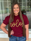 Noles Glitter Script Top