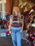 Bristol Blue Stripe Short Sleeve Sweater
