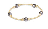Purpose Pearl Dark Grey 6mm Gold Bracelet