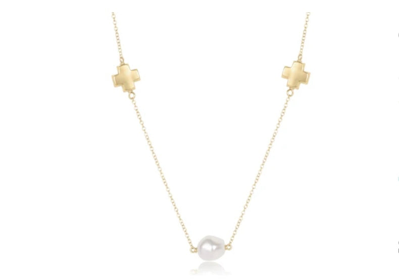 Simple Gold Choker Signature Admire Pearl