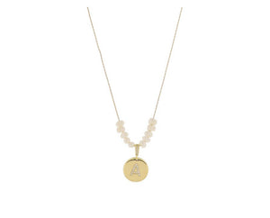 Initial Gold Disk Necklace