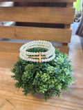 Pearl & Gold Three Row Cross Bracelet