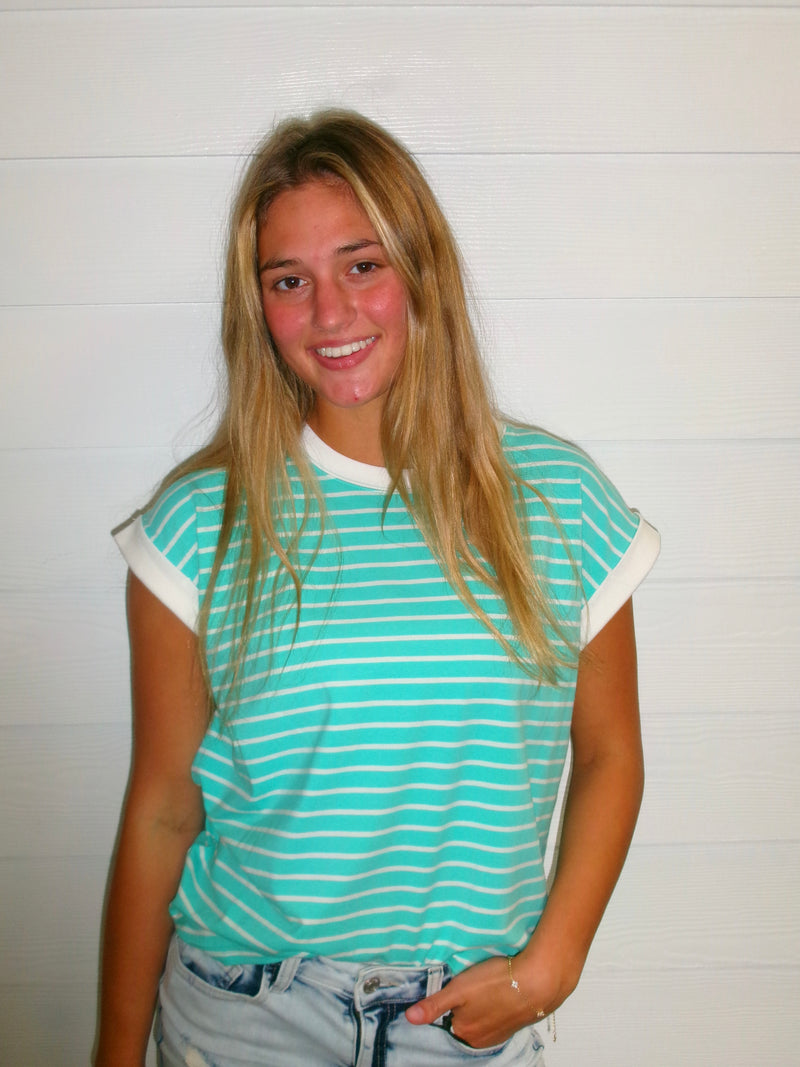 Christi Striped Blue Top
