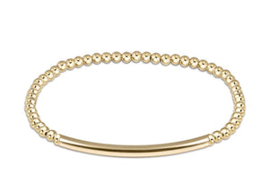 Classic Gold 3mm Bead Bracelet - Bliss Smooth Bar