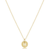 16” Necklace gold -  respect small gold disc