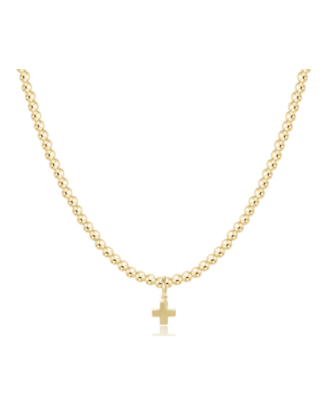 Classic Gold Choker 3mm Signature Cross Charm