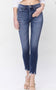 Caroline Mid Rise Distressed Crop Skinny