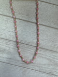 Gold & Pink Crystal Beaded 16-18” Necklace