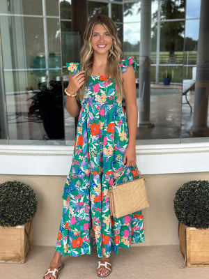 Floral Paradise Tiered Maxi Dress