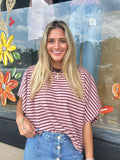 Angel Stripe Round Neck Tee