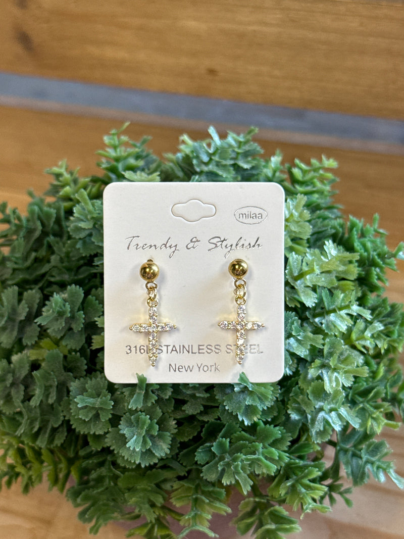 Waterproof Stainless Steel CZ Cross