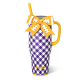 Gameday Gingham Purple + Yellow Mega Mug 40oz