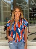 Game day UF Abstract Blouse