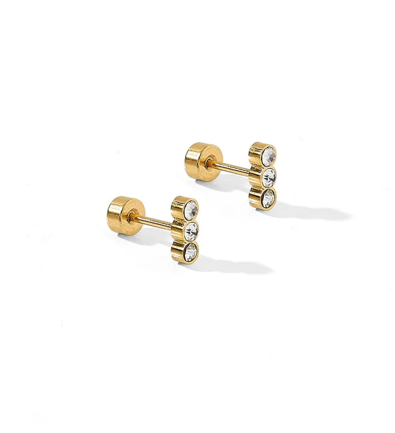 Screwback Stud Earrings- Poppy