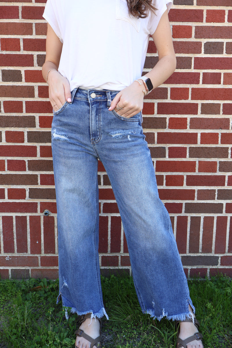 Ash Crop Wide leg Jeans