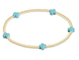 Signature Cross Small Gold Pattern 2mm Bead Bracelet