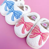 Kids Pink Bow Slippers