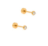 Screwback Stud Earrings- Micro Copper Gold