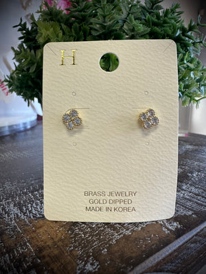 Crystal Clover Studs