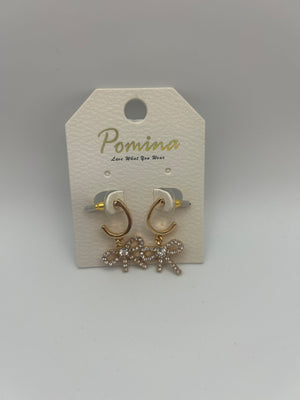 Diamond Bow/ Open Hoop